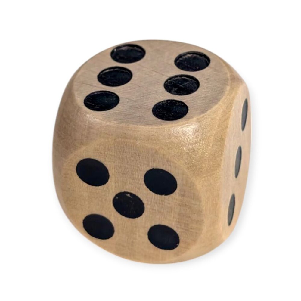 Classic Game Dice Pieces: Wooden D6, Wood Six Side Die